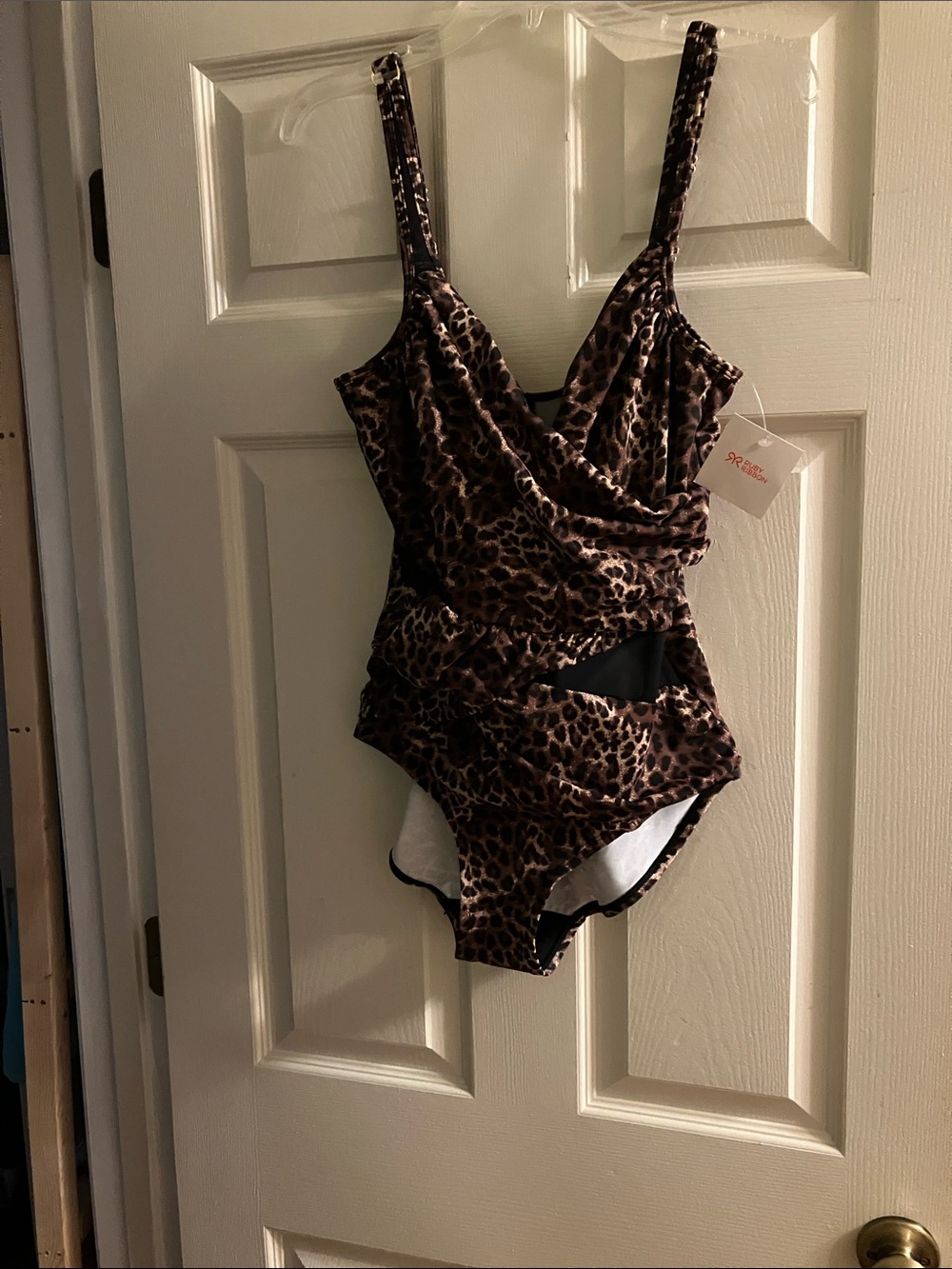 Ruby Ribbon Leopard Print Swimsuit Size 14 NWT